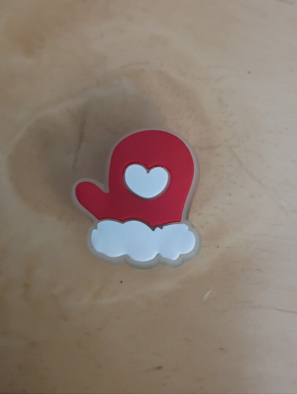 10 for $10 Jibbitz Croc Charm - Luminous Red Mitten w/ Heart Christmas - Glow